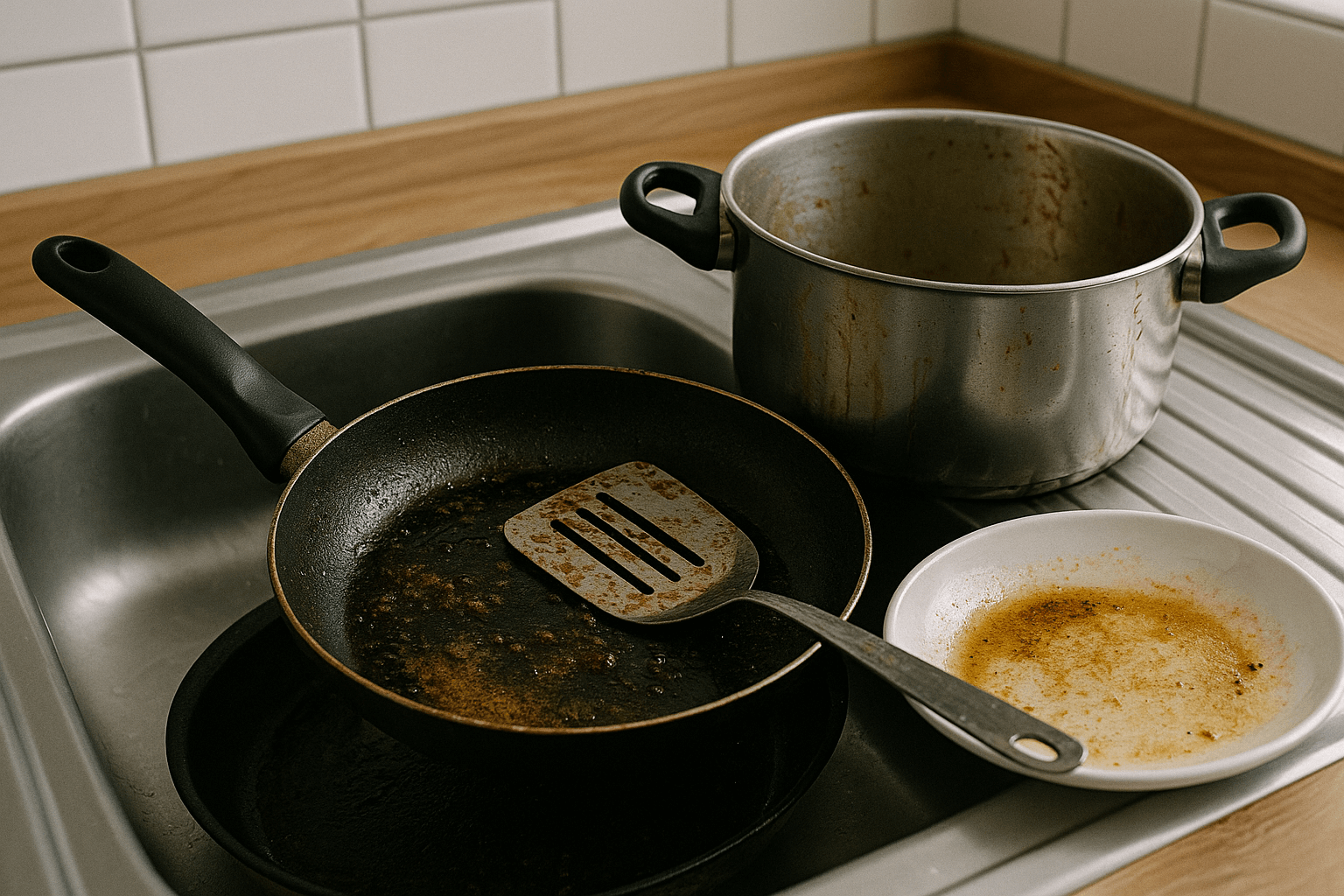 充滿油污的廚房用品