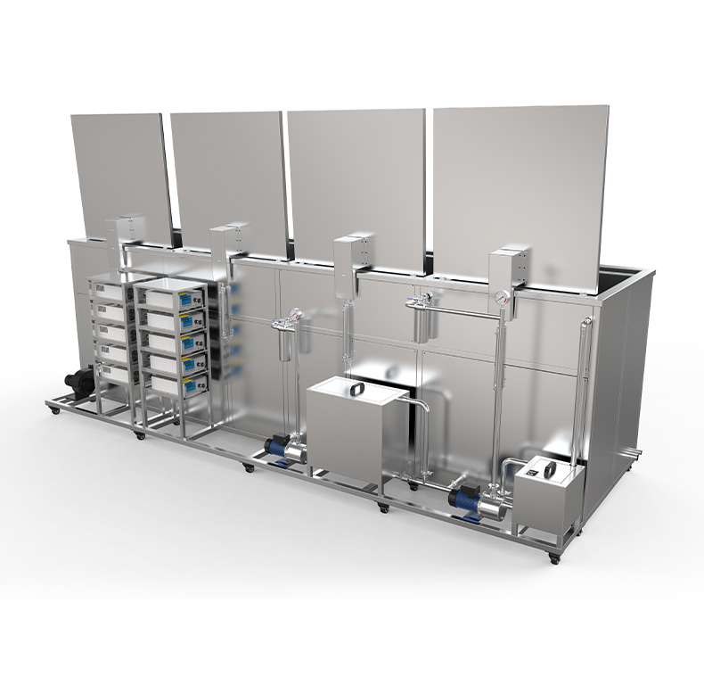 冠博仕 GF4-30108PLH 四槽工業(yè)超聲波清洗機｜108L 60振頭去油除銹帶過濾漂洗噴淋烘干一體機