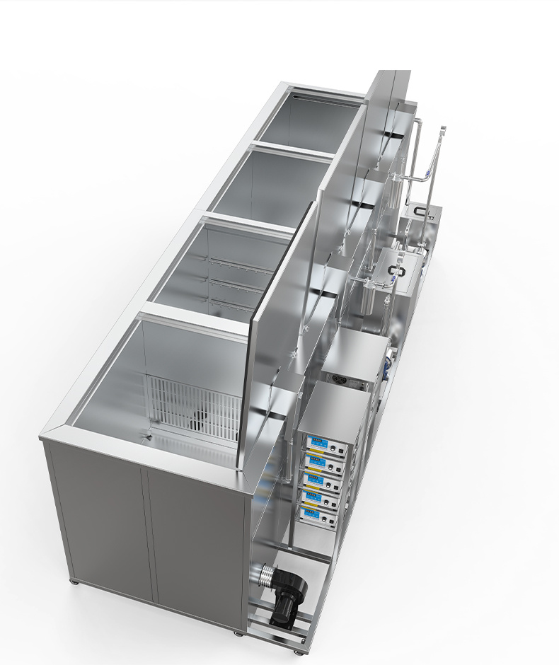 冠博仕 GF4-30108PLH 四槽工業(yè)超聲波清洗機｜108L 60振頭去油除銹帶過濾漂洗噴淋烘干一體機