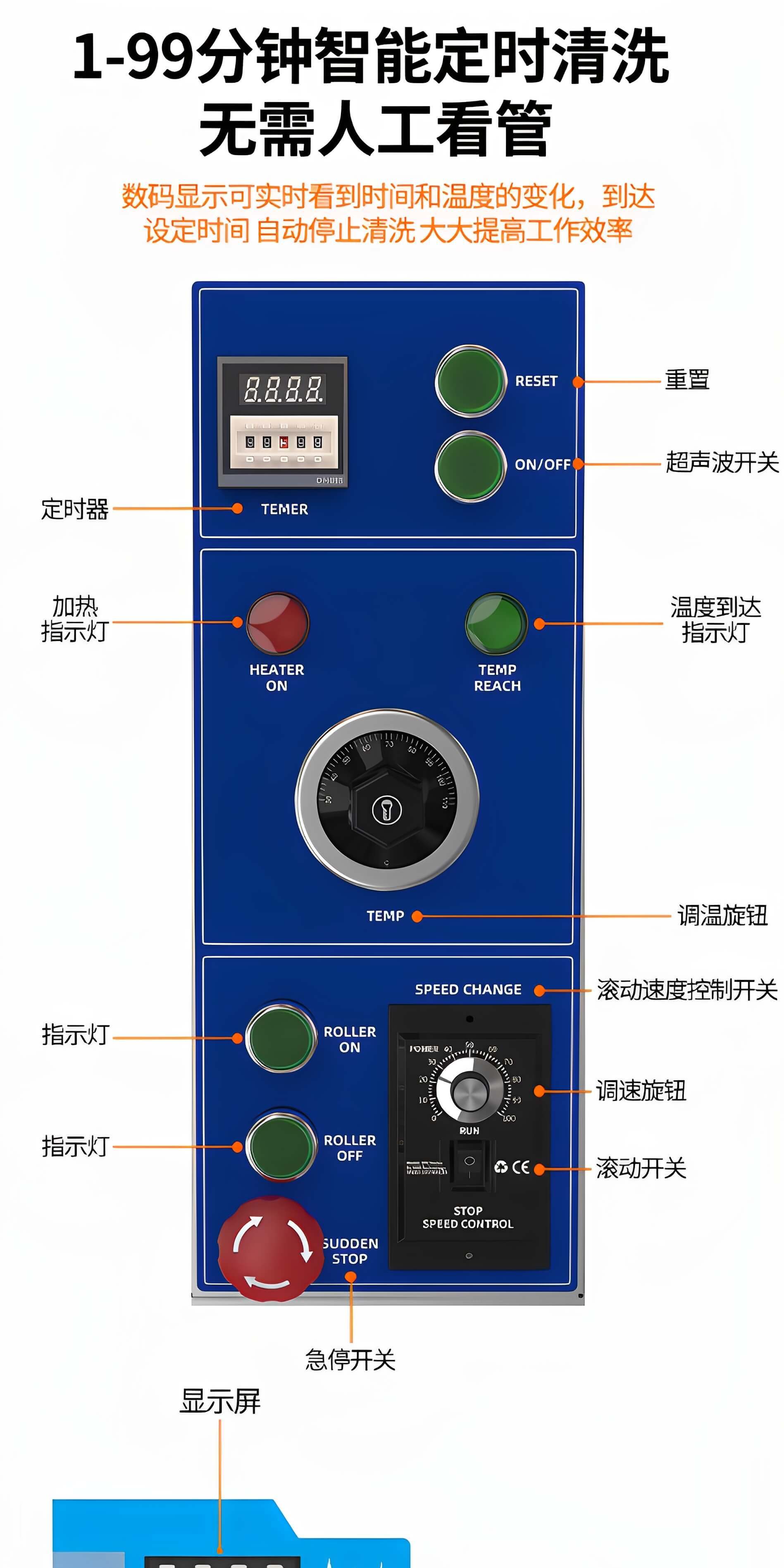 45L 冠博仕滾筒式超聲波清洗機 600W工業(yè)級除油除銹設(shè)備 | 五金小工件螺絲螺母清洗