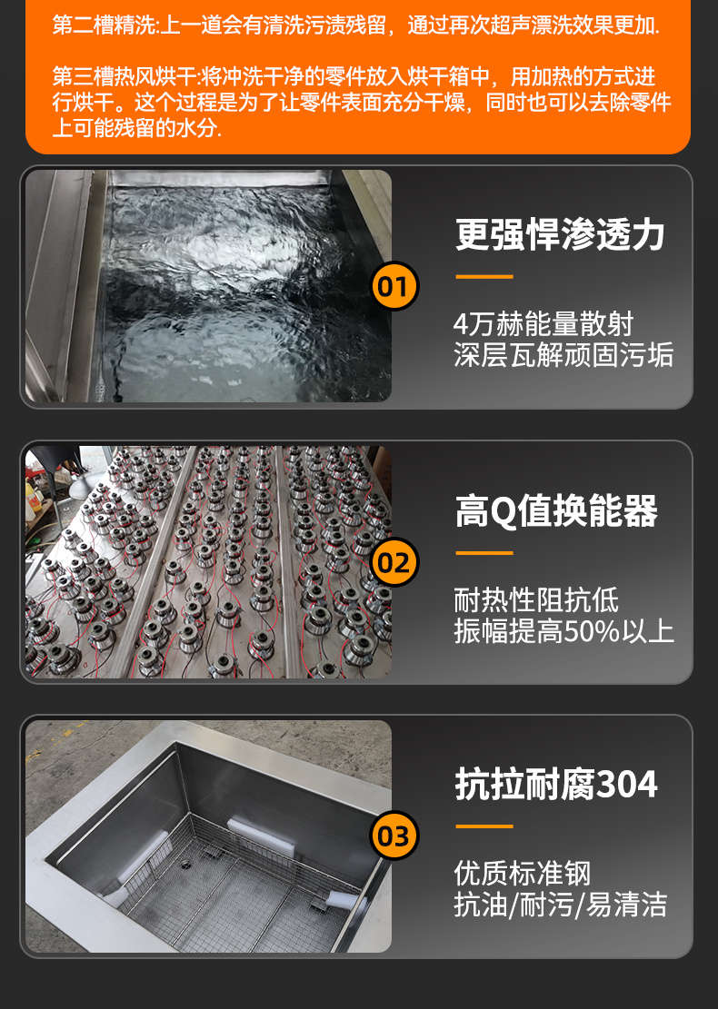 冠博仕GF30108HL三槽超聲波清洗機(jī) | 108L / 1500W | 工業(yè)級過濾漂洗烘干設(shè)備 | 五金模具汽修零件強(qiáng)力除油除銹清潔機(jī)